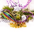 New year background with colorful decorations Royalty Free Stock Photo