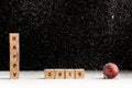 New Year 2016 background with falling snow and a red Christmas b Royalty Free Stock Photo