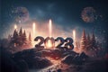 New Year 2023 background with fireworks Royalty Free Stock Photo