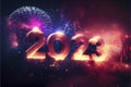 New Year 2023 background with fireworks Royalty Free Stock Photo