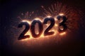 New Year 2023 background with fireworks Royalty Free Stock Photo