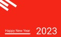 New year 2023 background with red base color and white writing and space for you to place your image