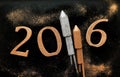 2016 New Year background with rockets