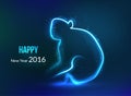 New Year 2016 background. Year of monkey, glowing Royalty Free Stock Photo