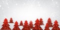 New Year banner with Christmas trees. Royalty Free Stock Photo