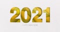 2021 New Year banner. Happy 2021 new year card in paper style for your seasonal holidays flyers, greetings and invitations cards Royalty Free Stock Photo