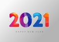 2021 New Year banner with paper cut numbers