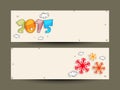 New Year 2015 banner or website header set. Royalty Free Stock Photo