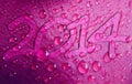 happy new year 2014 dew drops background Royalty Free Stock Photo