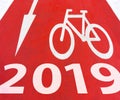 2019 New Year bicycle sign Royalty Free Stock Photo