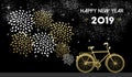 New Year 2019 bike gold firework night star