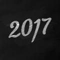 New Year 2017 on black chalf board Royalty Free Stock Photo