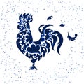 New year blue glitter rooster