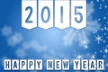 2015 New Year blue greeting banner background