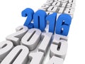 New year 2016 in blue and other years Royalty Free Stock Photo