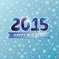 New year 2015.Blue polygons numbers on snowflakes background Royalty Free Stock Photo