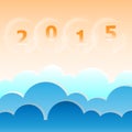 New year 2015 blue sky background