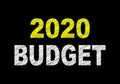 New Year budget concept - BUDGET 2020 written on black chalkboard. Business concept vector illustration