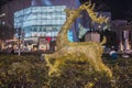 New Year business decoration, golden Christmas sika deer