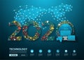 2020 new year business innovation technology set application icons Royalty Free Stock Photo