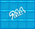 New Year 2014 Calendar blue colorful Royalty Free Stock Photo