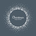 New Year 2019 Card Background. Snow flake circle frame. Halftone round snowflake dotted frame. Christmas card. Vector. Royalty Free Stock Photo