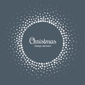 New Year 2019 Card Background. Snow flake circle frame. Halftone round snowflake dotted frame. Christmas card. Vector. Royalty Free Stock Photo