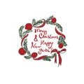 New Year card. Christmas wreath. Christmas. Royalty Free Stock Photo