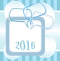 2016 New Year card design with abstract speech bubbles set Royalty Free Stock Photo