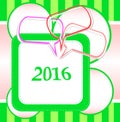 2016 New Year card design with abstract speech bubbles set Royalty Free Stock Photo