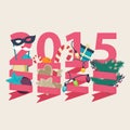 2015 New Year card design Royalty Free Stock Photo