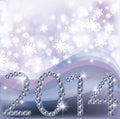 New 2014 Year card with diamonds Royalty Free Stock Photo