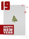 New Year 2019 Card in flat, laconic, minimalism style