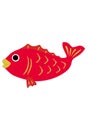 New Year card material: sea bream vector illustration