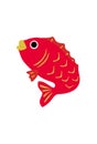 New Year card material: sea bream vector illustration