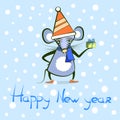 New year card with a Mouse - symbol of the year 2020 Royalty Free Stock Photo