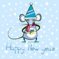 Greeting card with a Rat - symbol of the year 2020 Royalty Free Stock Photo