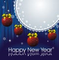 New year card with red decor Royalty Free Stock Photo