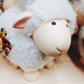 New year card with a sheep, christmas decoration