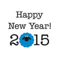 2015 new year card with sheep Royalty Free Stock Photo