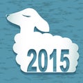 2015 new year card with sheep. vector illustration Royalty Free Stock Photo