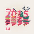 2015 New Year card vector design Royalty Free Stock Photo