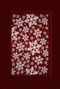 New Year card with white snowflakes on a dark red background. Vertical illustration Royalty Free Stock Photo