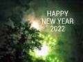 New Year Celebration Concept - HAPPY NEW YEAR 2022 text background. Stock photo. Royalty Free Stock Photo
