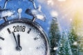 New Year 2018 - Celebration With Dial Clock Royalty Free Stock Photo