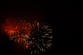 New Year celebration fireworks. Fourth of July Fireworks. Fireworks light up the sky with dazzling display. glowing fireworks show