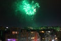 2020 New Year celebration fireworks residential district Varna Bulgaria Royalty Free Stock Photo