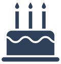 Birthday cake Vector icon which can be easily modified or edit Royalty Free Stock Photo