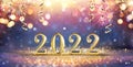 2022 New Year Celebration - Golden Numbers On Glitter Royalty Free Stock Photo