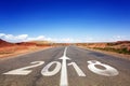 2018 New Year celebration on the road asphalt Royalty Free Stock Photo